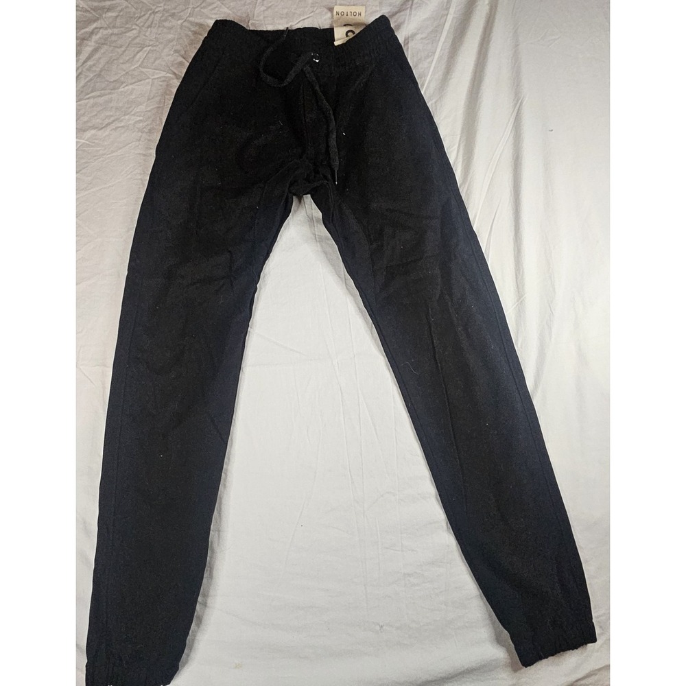 HOLTON Men's Black Joggers Size S Elastic Waist Drawstring Casual Sweatpants...